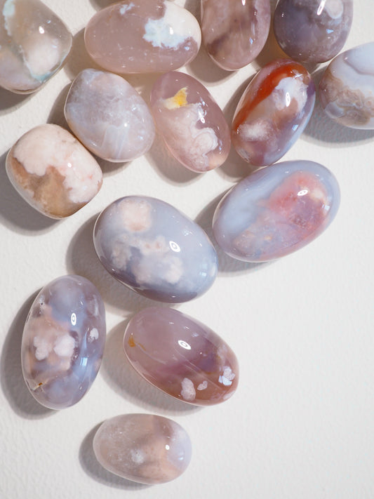 Blumenachat Trommel Stein . Flower Agate Tumble ca. 2-3cm -  aus Madagascar HIGH QUALITY