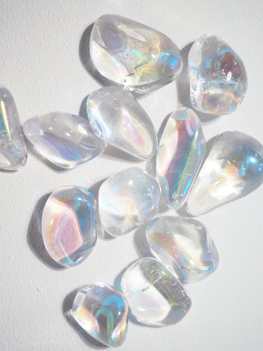 AngelAura Bergkristall Trommelstein . AngelAura Clear Quartz Tumble ca. 2-3 cm - aus Brasilien HIGH QUALITY