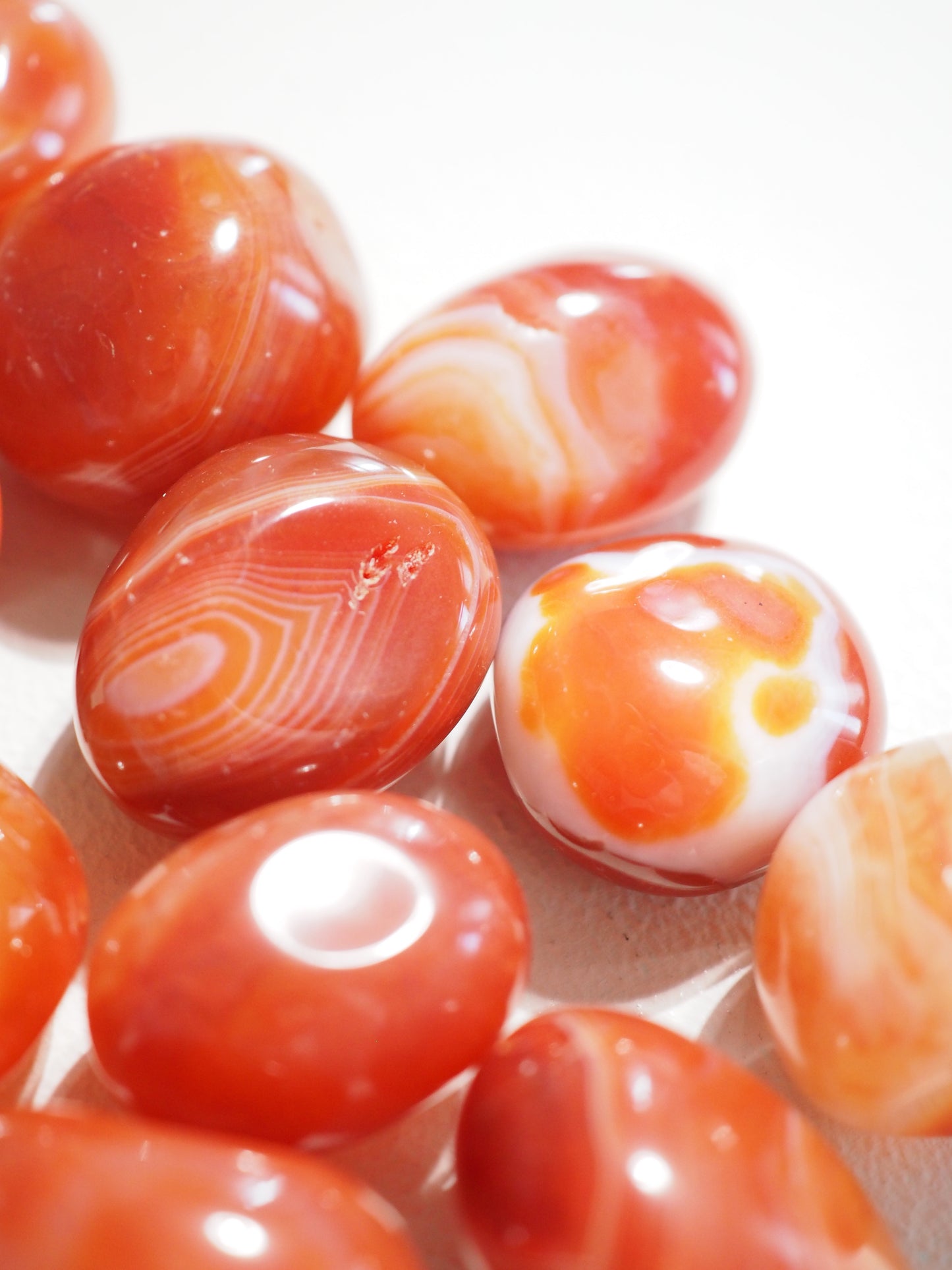 Karneol Gebr. Carneol . Carnelian ca. 2-3 cm Trommel Stein - aus Brasilien High Quality