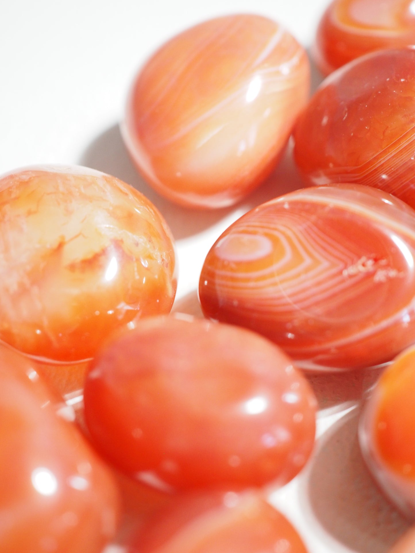 Karneol Gebr. Carneol . Carnelian ca. 2-3 cm Trommel Stein - aus Brasilien High Quality