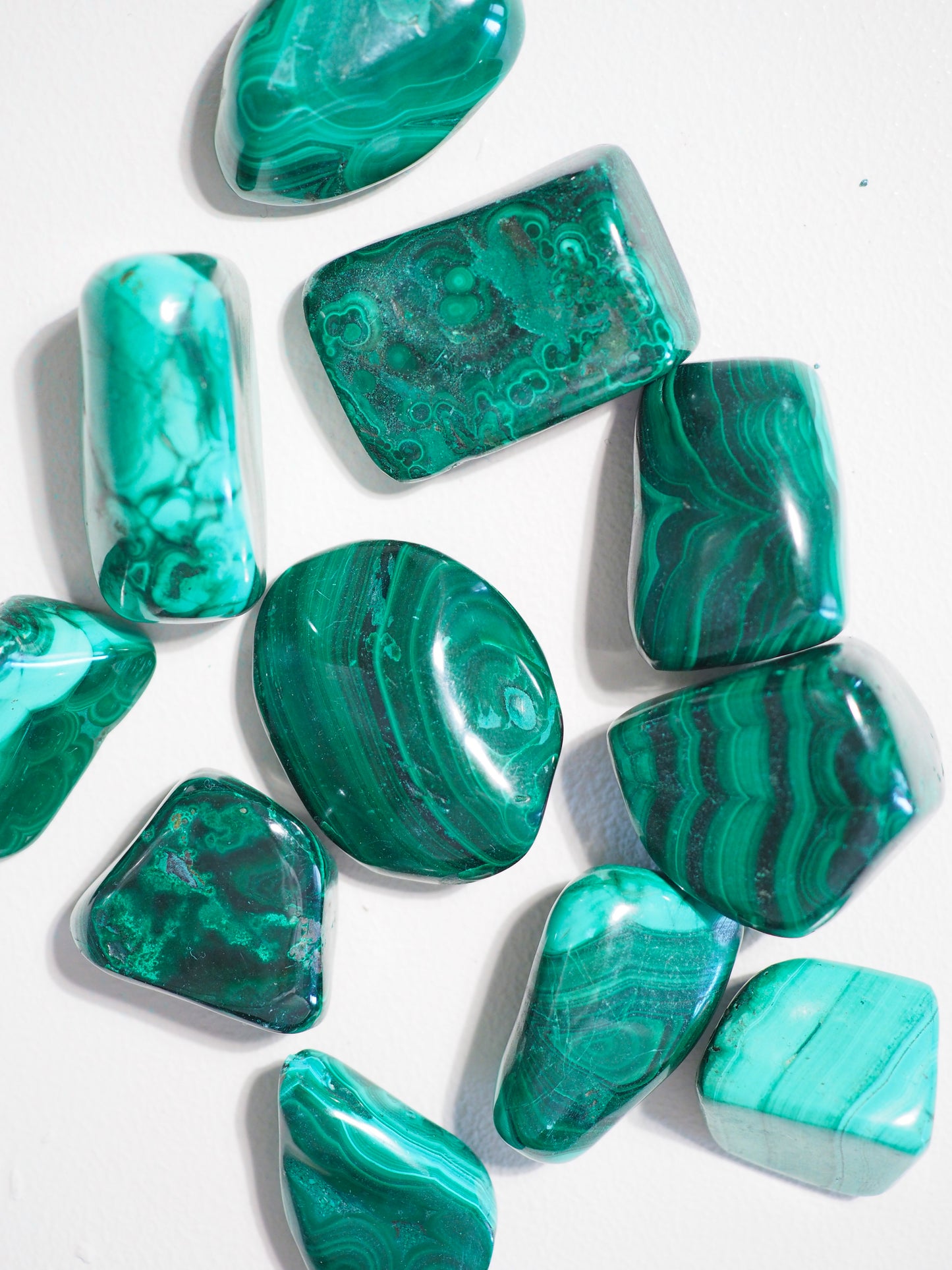 Malachit Trommel Stein . Malachite Tumble ca. 2-4cm - aus Zaire HIGH QUALITY