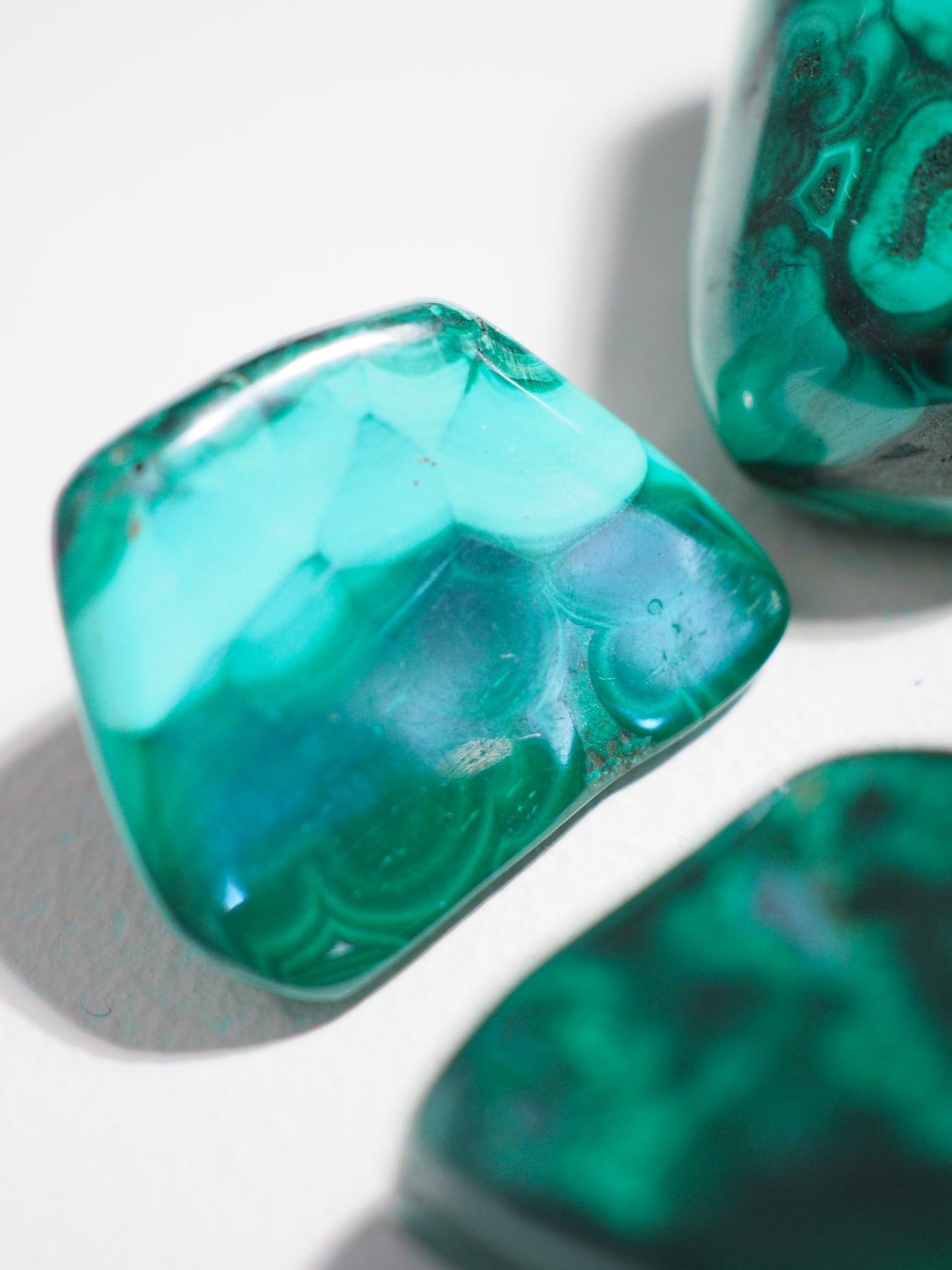 Malachit Trommel Stein . Malachite Tumble ca. 2-4cm - aus Zaire HIGH QUALITY