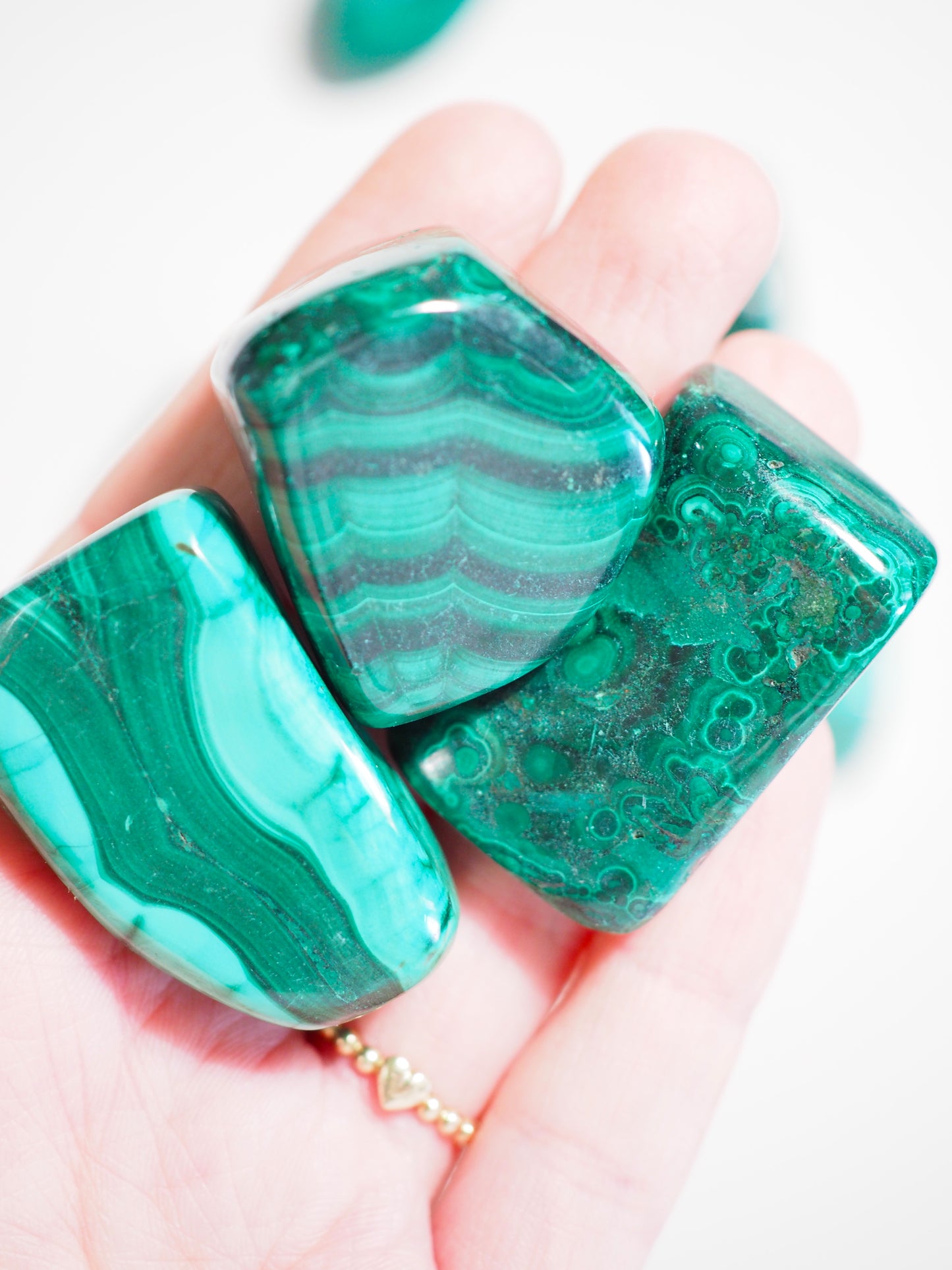Malachit Trommel Stein . Malachite Tumble ca. 2-4cm - aus Zaire HIGH QUALITY
