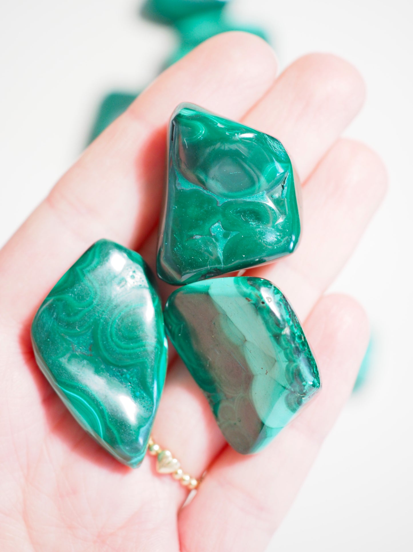 Malachit Trommel Stein . Malachite Tumble ca. 2-4cm - aus Zaire HIGH QUALITY