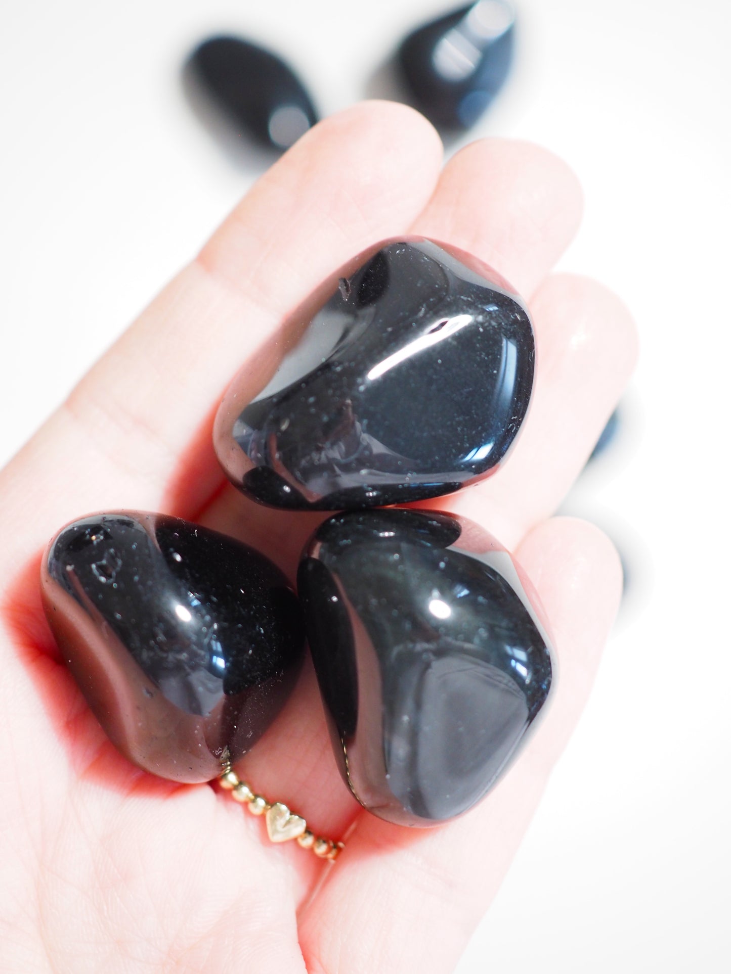 Schwarzer Obsidian Trommelstein .Obsidian Tumble ca. 2.5 cm - aus Mexiko