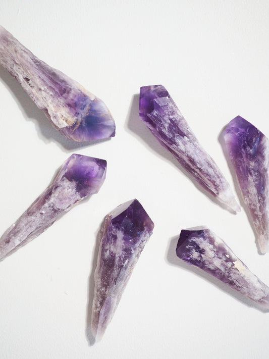 Baby Jacare Amethyst Zauberstab . Zepter Roh Stab Spitze Wurzel Wand 5-8 cm aus Bahia Brasilien LARGE