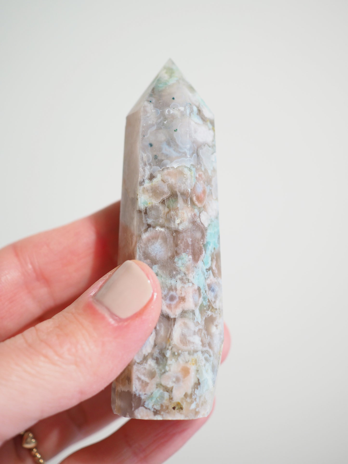 Blumenachat Spitze . Floweragate Point ca xx cm - aus Madagascar