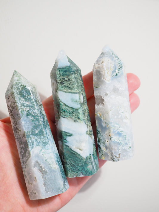 Druzy Baumachat . Moosachat Spitze . DruzyTreeagate . Mossagate Point ca xx cm - HIGH QUALITY