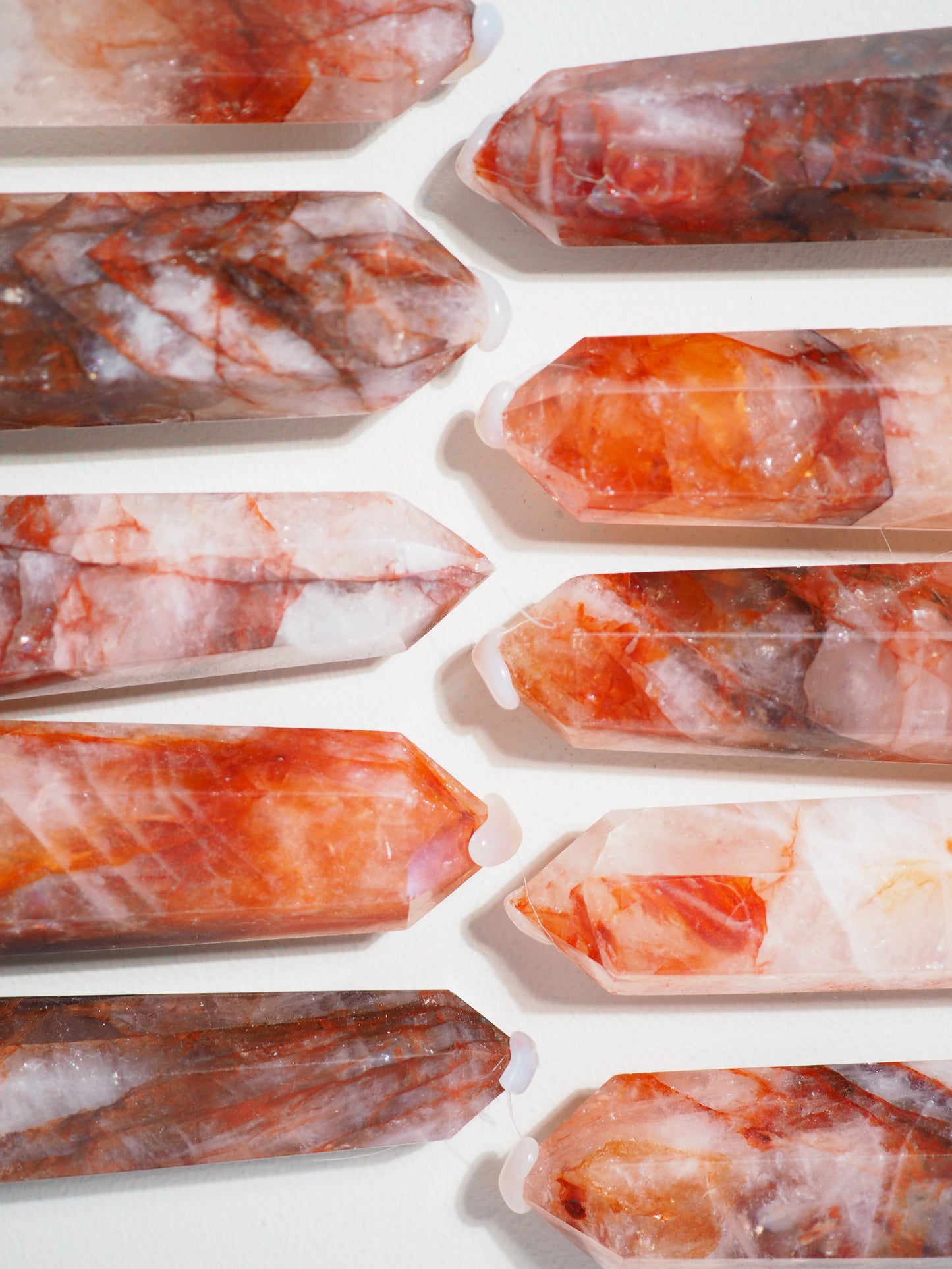 Feuer Quarz . Hämatoid Quarz . Fire Quartz Points ca 9cm - aus China Hand carved High Quality