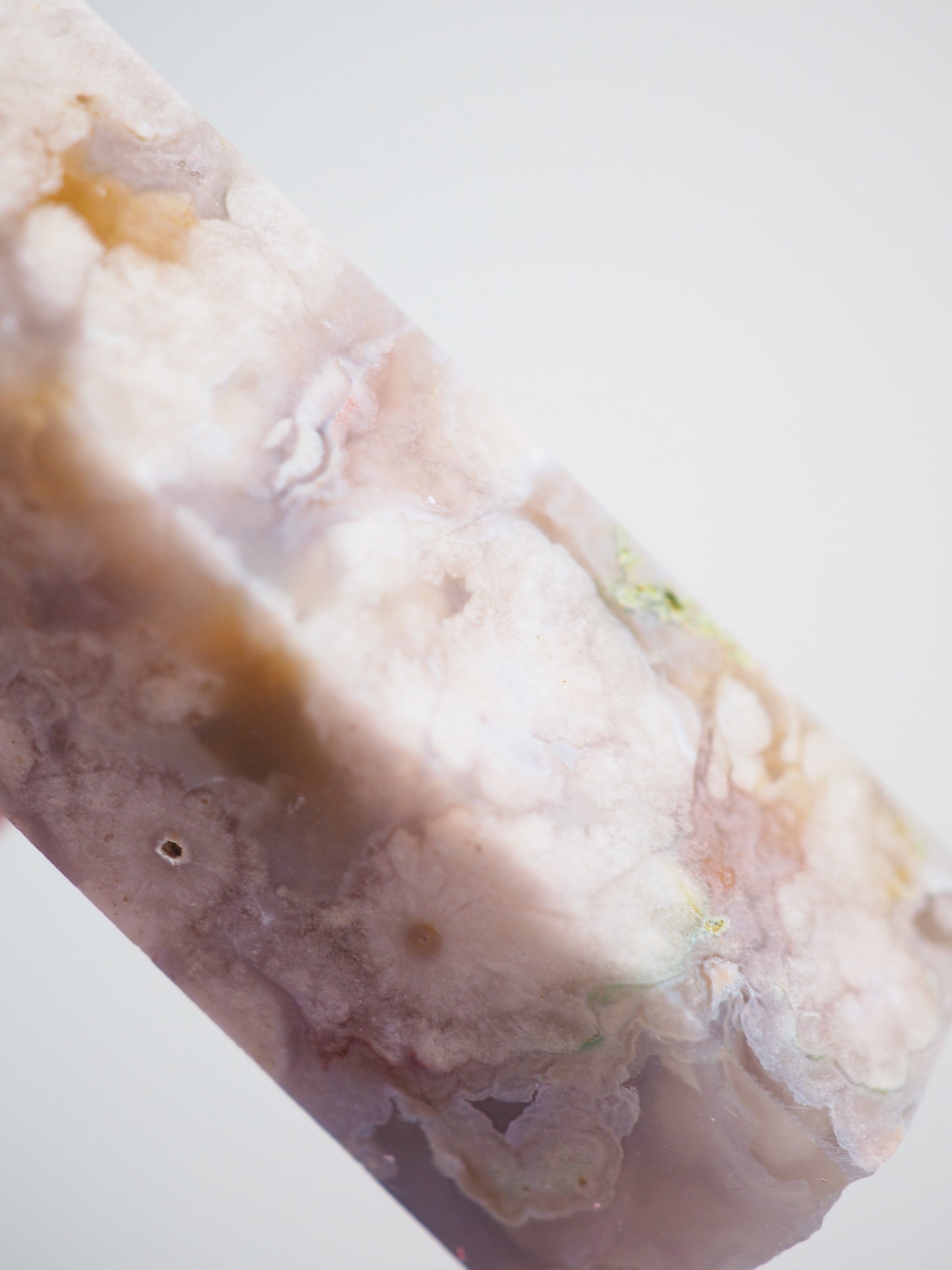 Druzy Blumen Achat mit Karneol Spitze / Flower Agate Point with Carnelian (25)- aus Madagascar High Quality