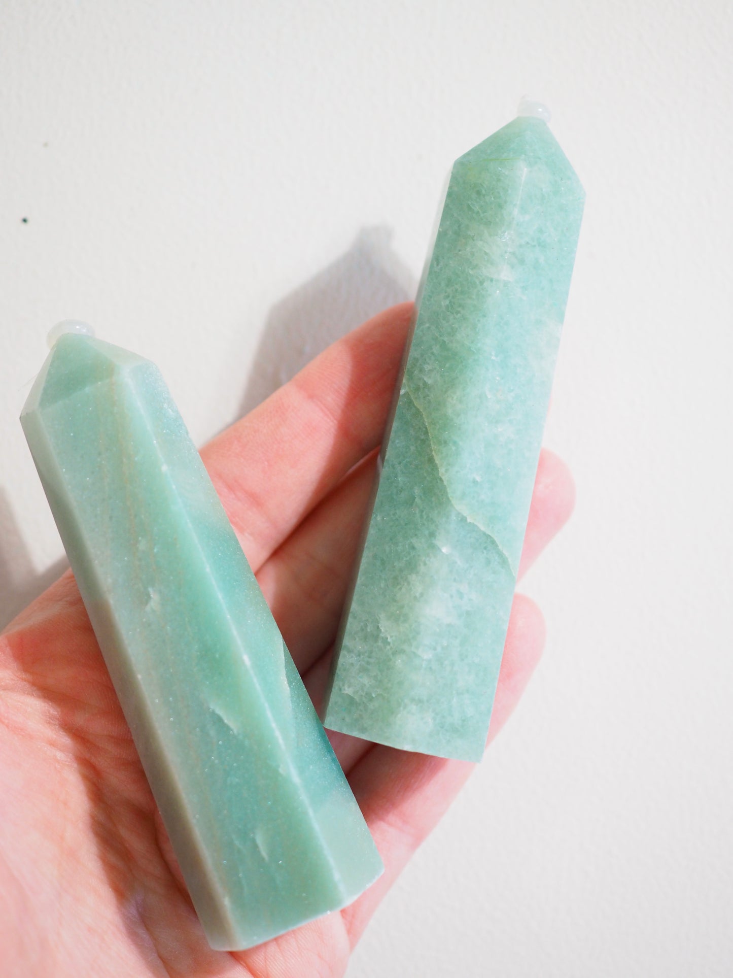 Grüner Aventurin Spitze . Green Aventurin Point ca. 8-9 cm aus Indien - Common Quality