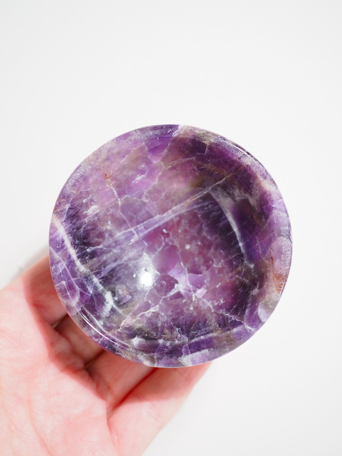 Chevron Amethyst . MINI Schale Schmuckschale ca. 7cm . Dream Amethyst Bowl Handcarved