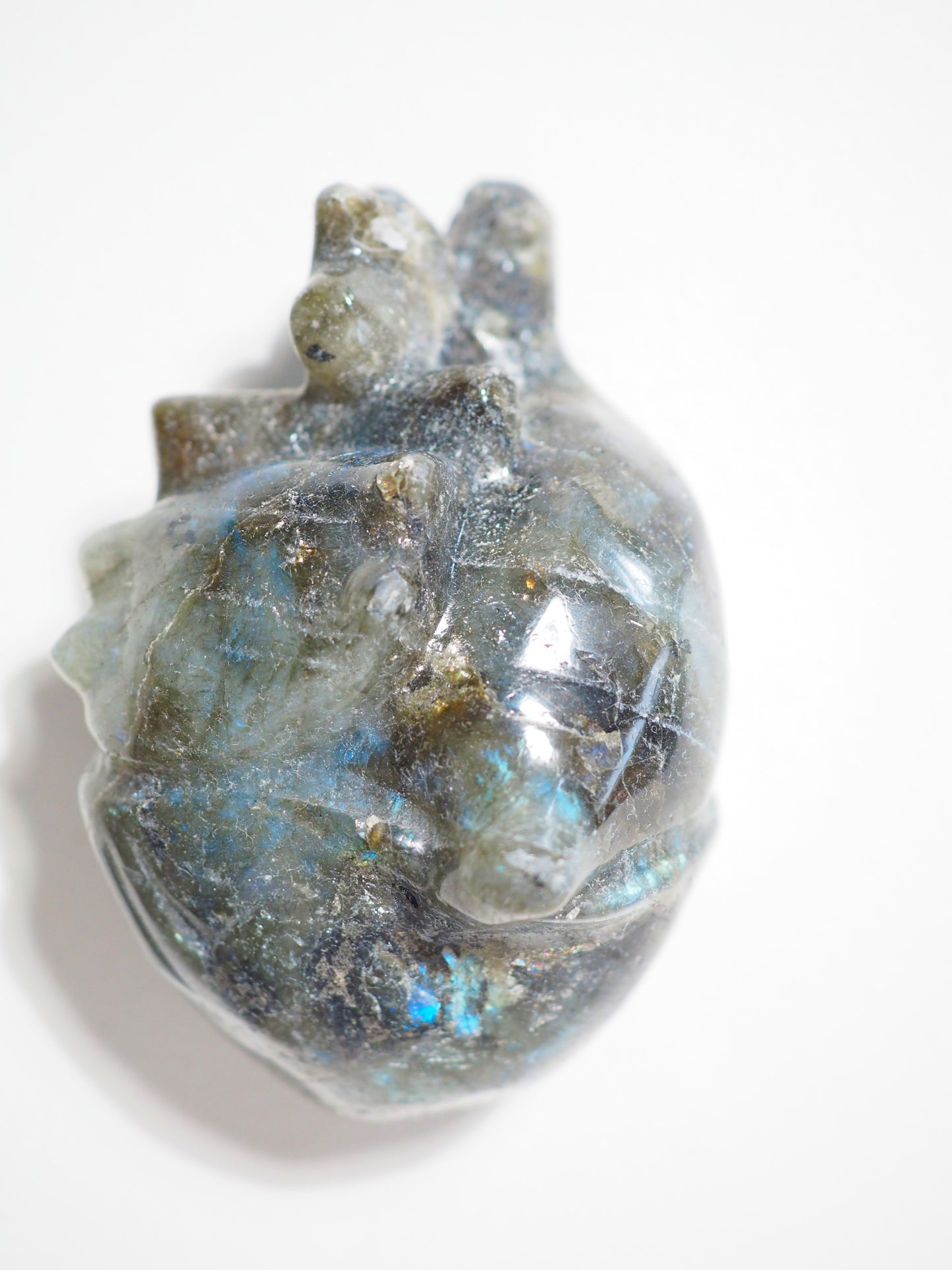 Labradorit Menschliches Herz . Lepidolite Human Heart 9cm - aus China Hand Carved