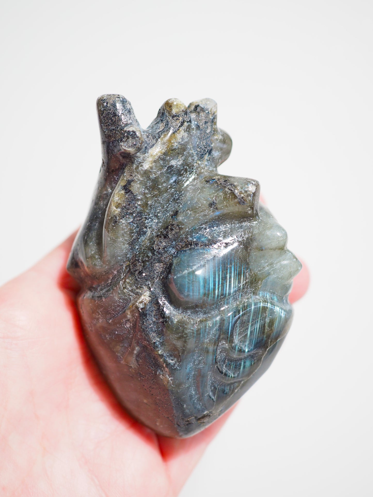 Labradorit Menschliches Herz . Lepidolite Human Heart 9cm - aus China Hand Carved