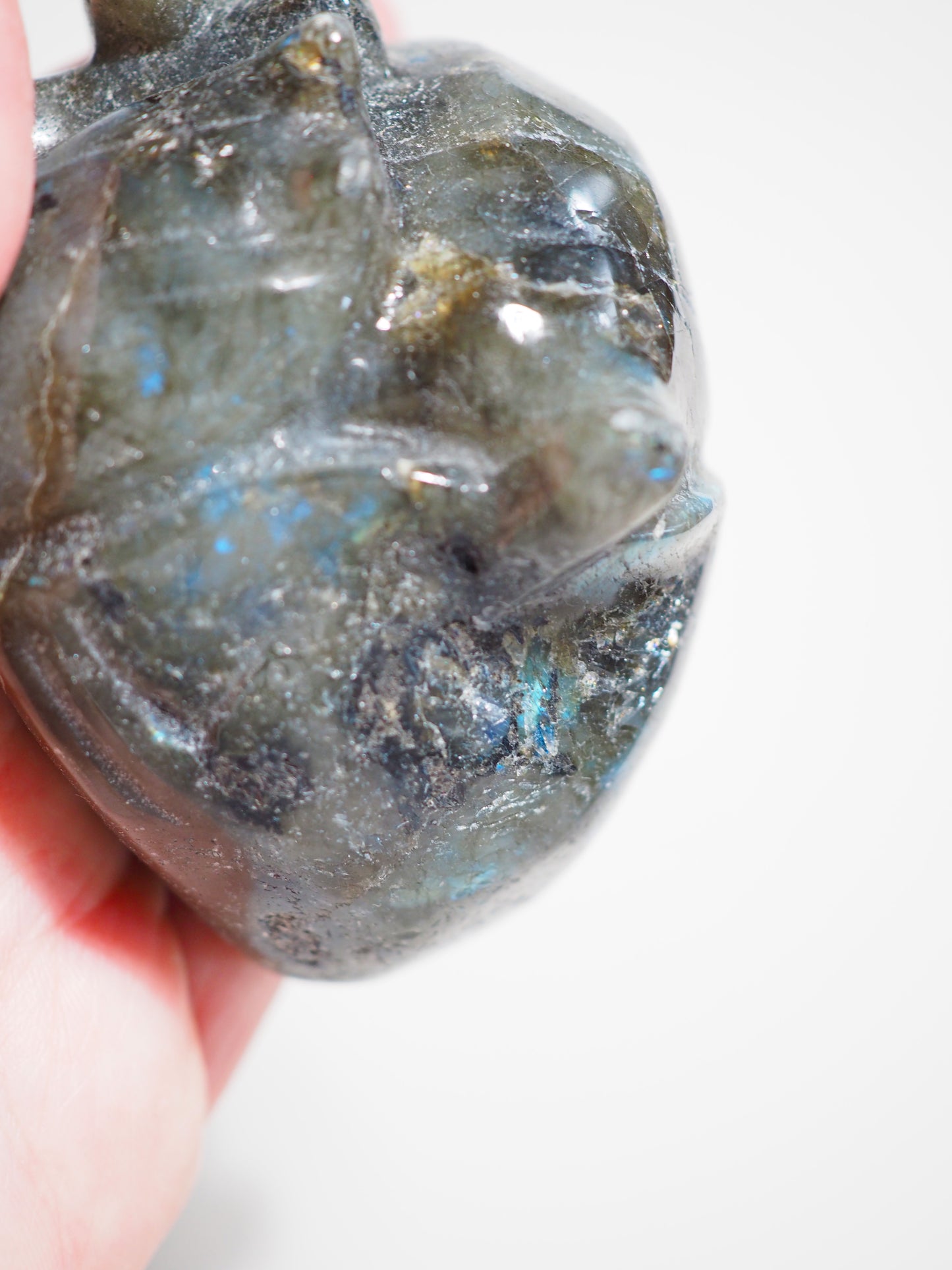 Labradorit Menschliches Herz . Lepidolite Human Heart 9cm - aus China Hand Carved