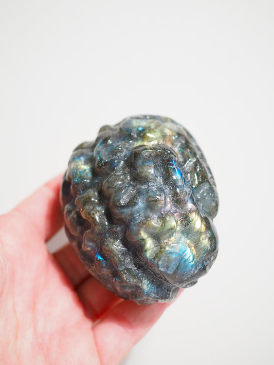 Labradorit Gehirn . Labradorite Brain Carving ca 8cm - aus Madagascar