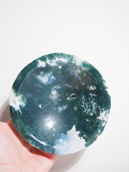 Druzy Moosachat X Baumachat Edelstein. Kristall Schale ca 600g (C) -aus China / Indien