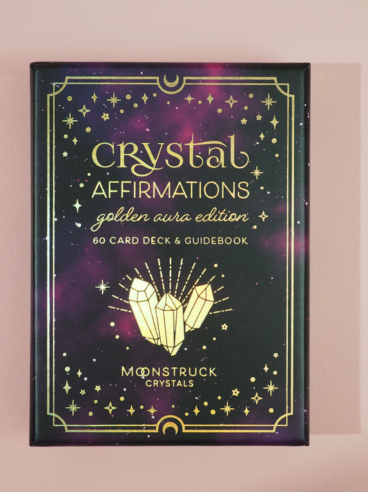 Crystal Affirmations . Golden Aura Edition von Moonstruck Crystals / Karten Deck mit Kristall Affirmationen
