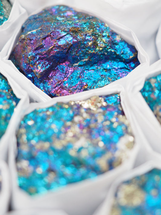 Chalcopyrit 3-4 cm Buntkupfer Roh aus Mexiko