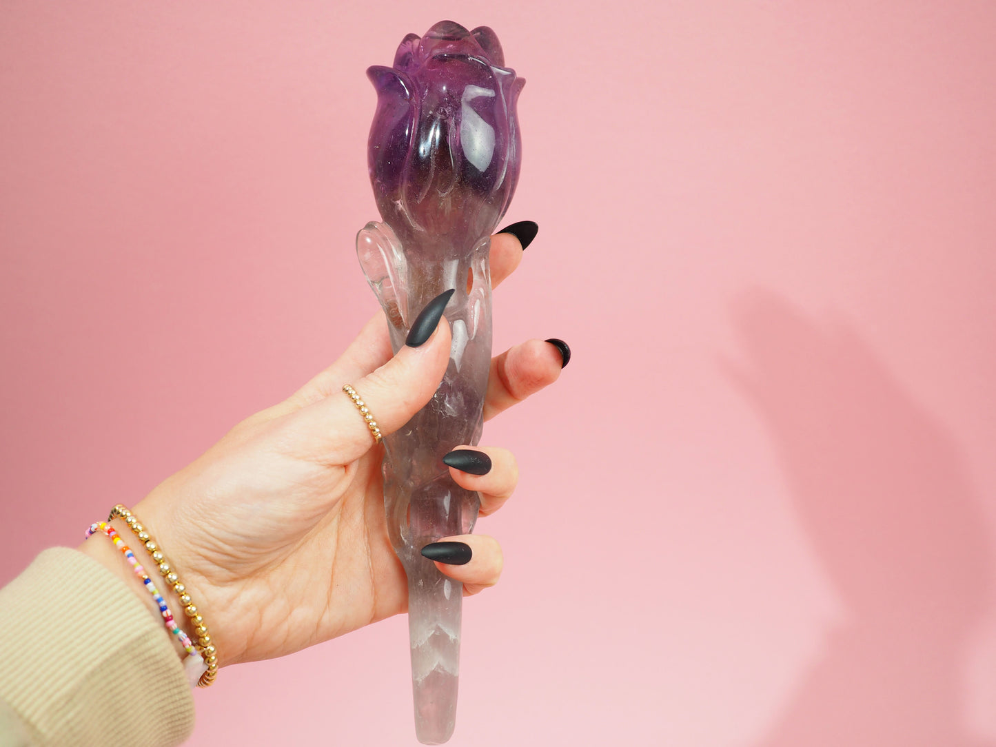 Amethyst Rosenstab 22.5cm 330g Handcarving
