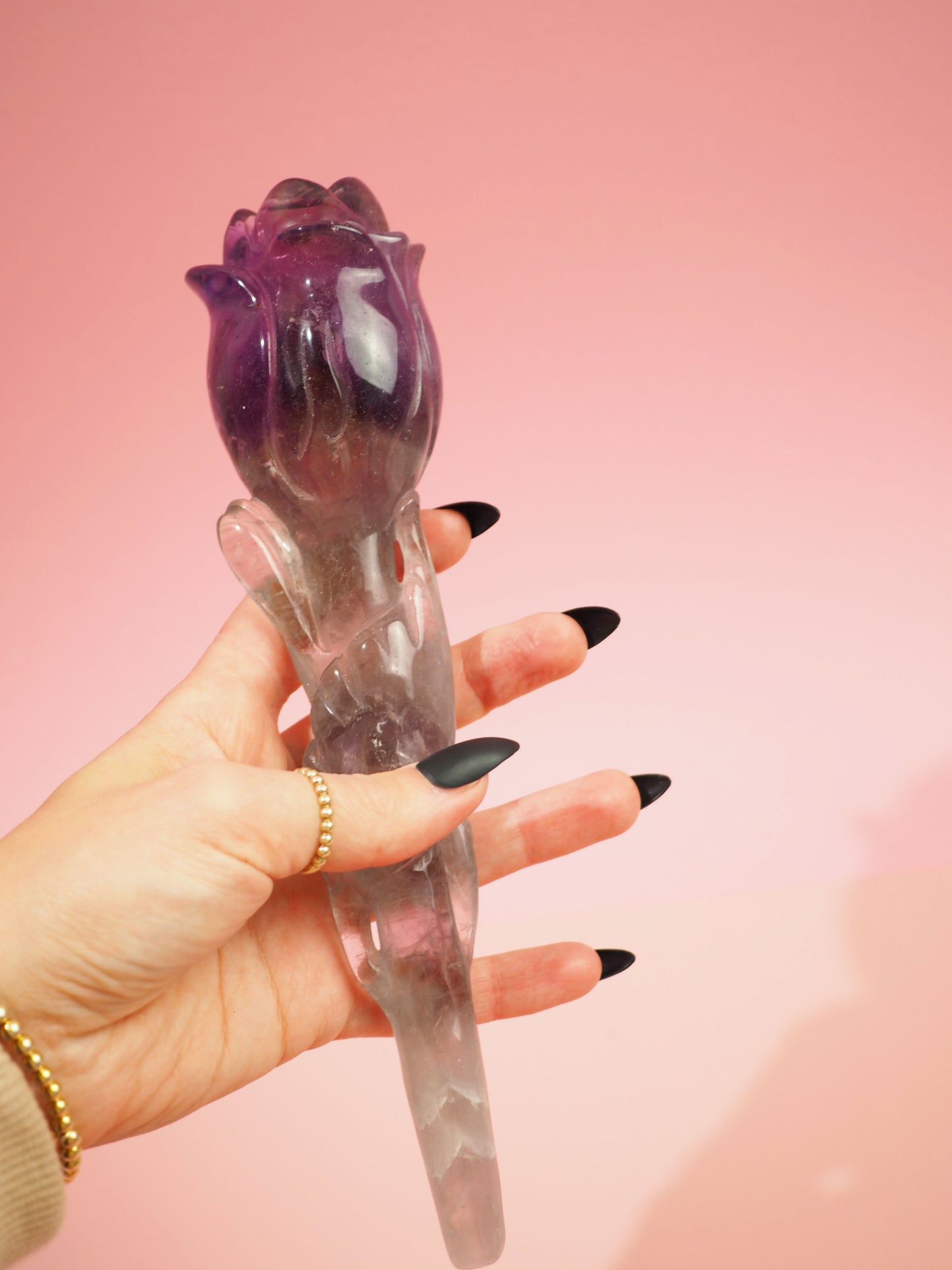 Amethyst Rosenstab 22.5cm 330g Handcarving