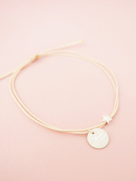 Sternenkind Armband mit Stern & Gravur Macramée doppelt