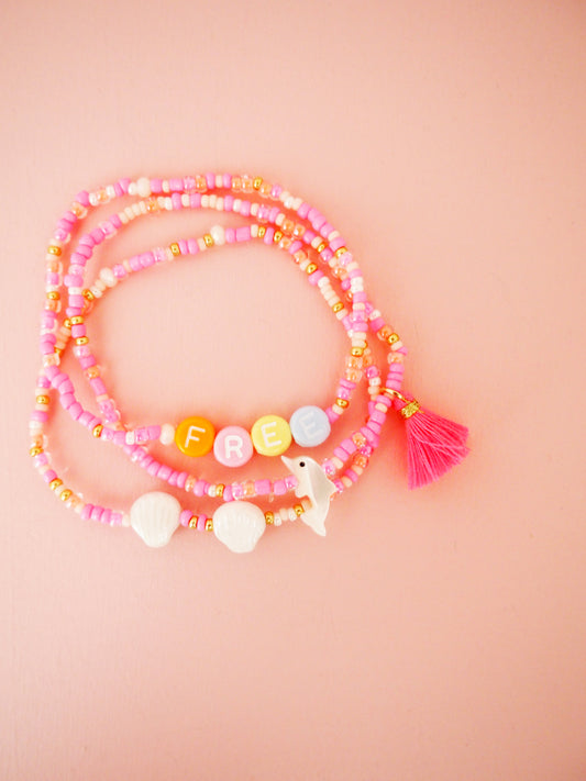 Armband Set ibizastyle Boho Hippie Saint Tropez mit Muscheln und Delfin