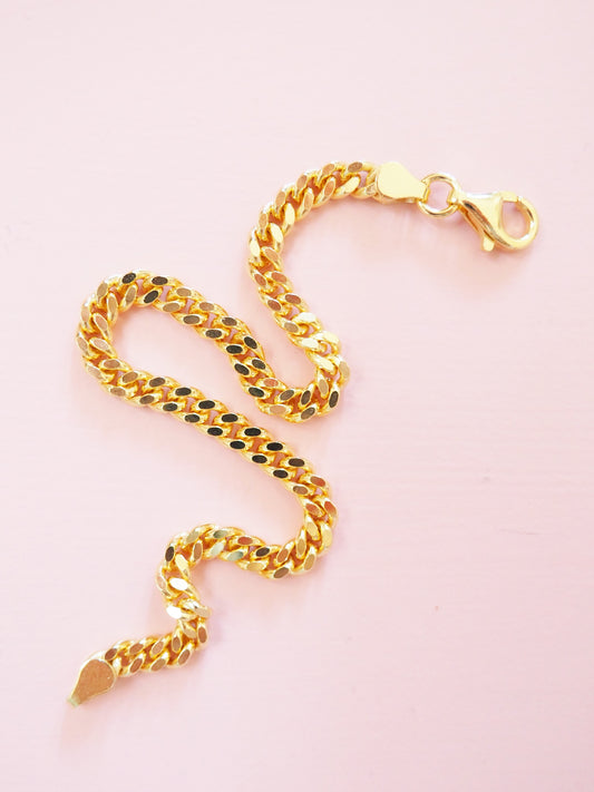 Panzer Armband Basic 925 Sterlingsilber vergoldet