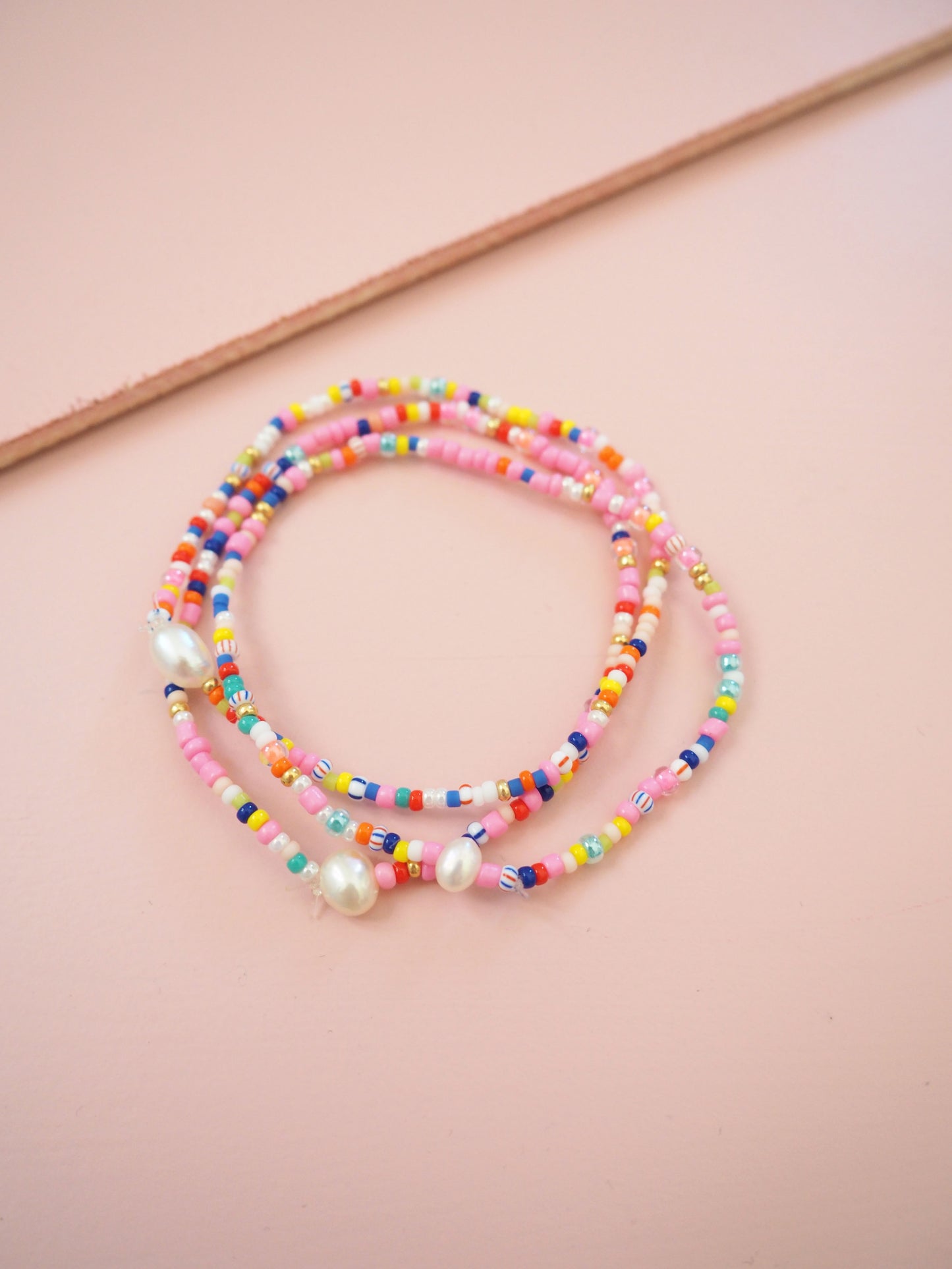 Japanisches Glas Perlen Armband 3er SET mit Süßwasserzuchtperlen. Customized 16 -22cm