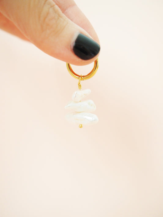 Multiway Creolen mit Keshiperlen Edelstahl vergoldet