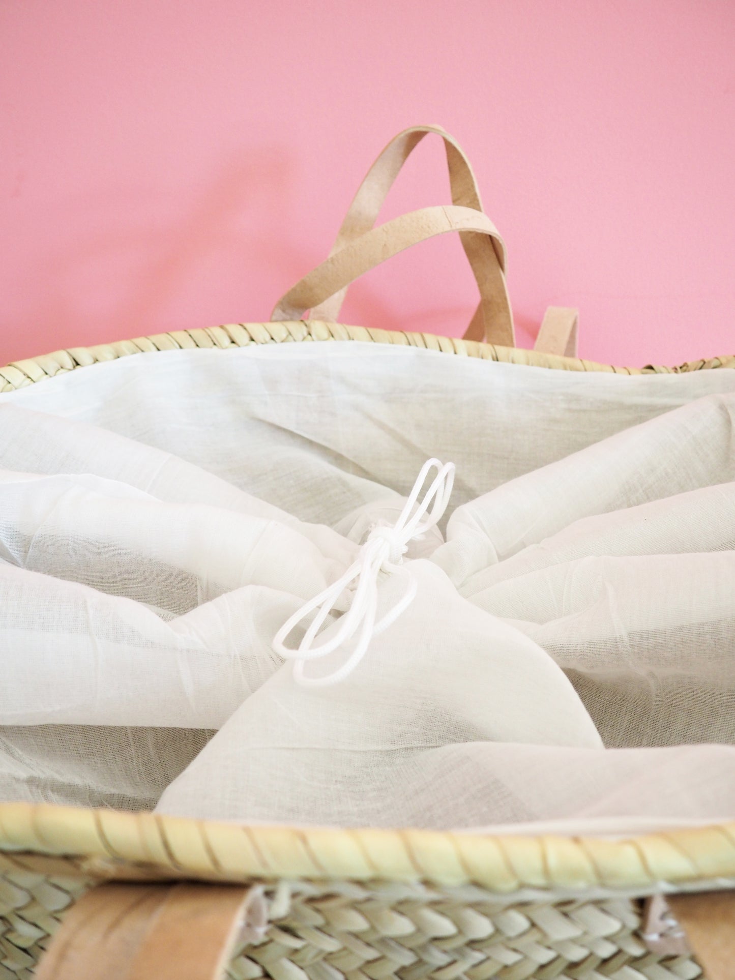 Korb Monogramm & Stripes Summer forever Weiss