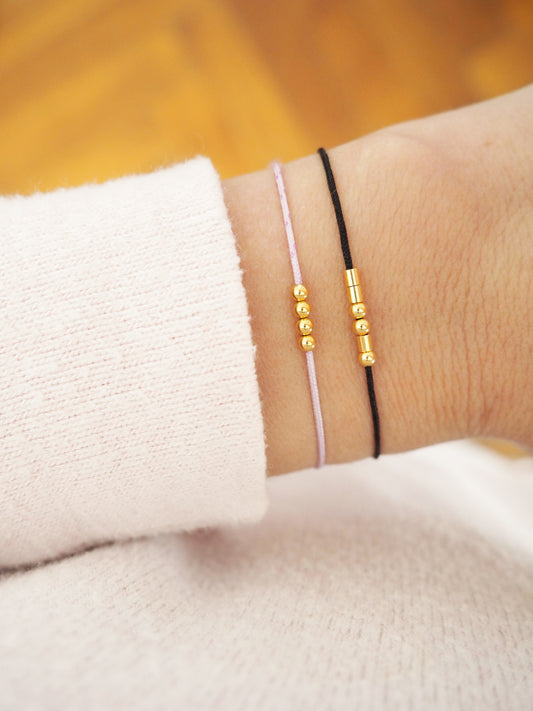 Morse Code Armband 375 Weißgold | Personalisiert