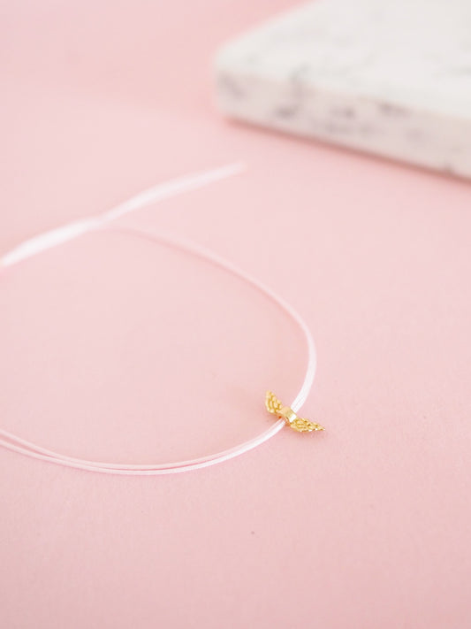 Erinnerungs Armband mit Flügel Sterlingsilber vergoldet Macramée