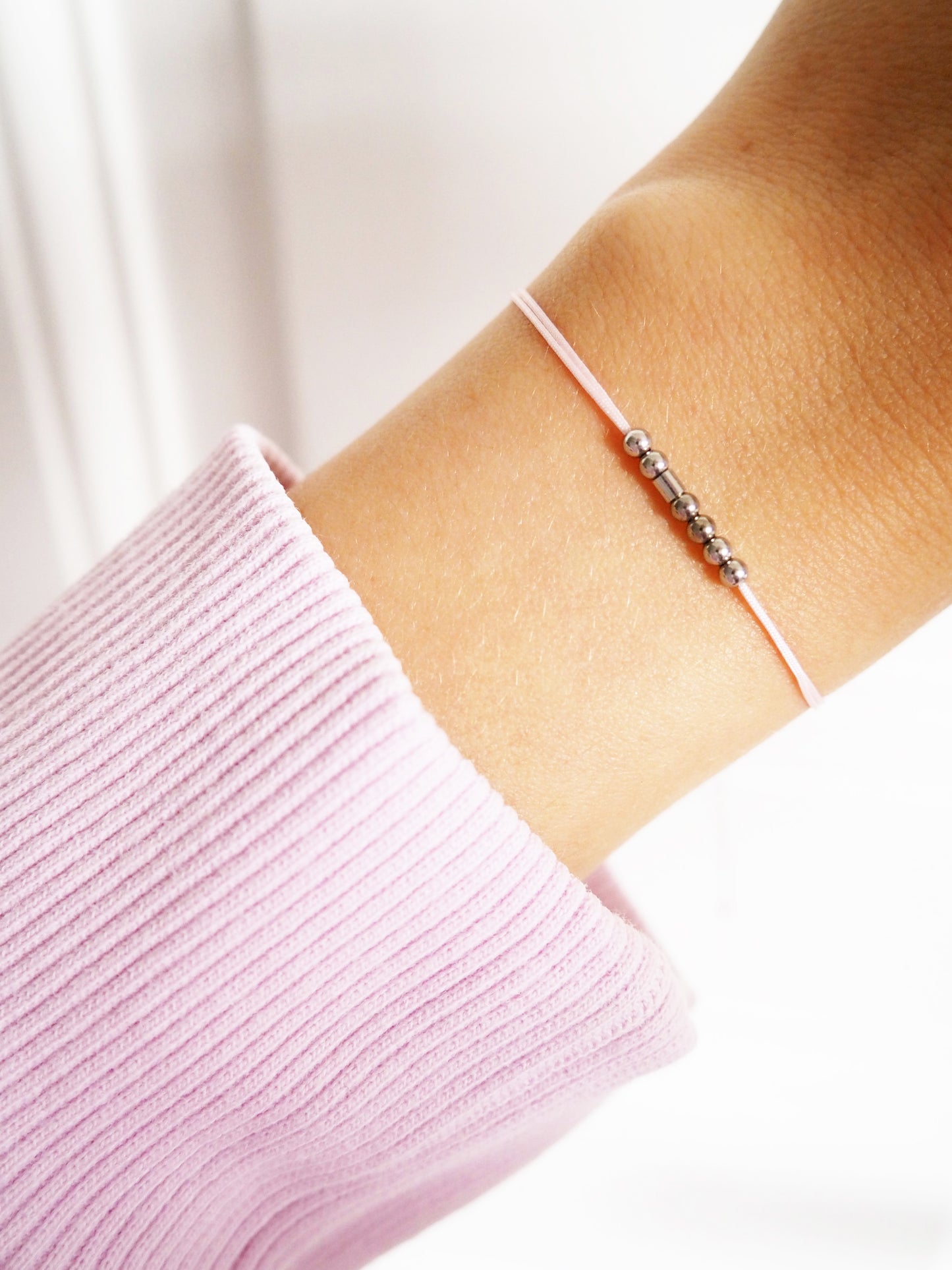 Morse Code Armband 375 Weißgold | Personalisiert