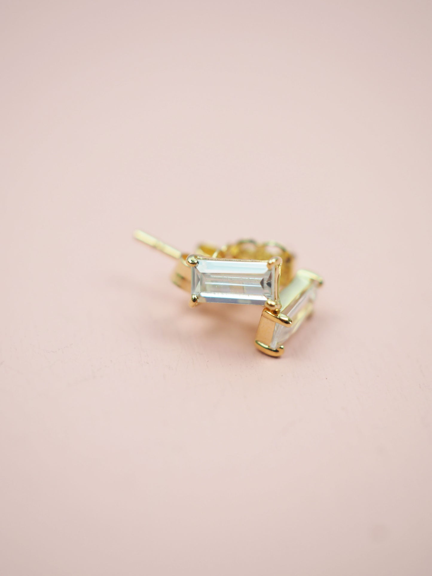 585 Gold Ohrstecker Baguette
