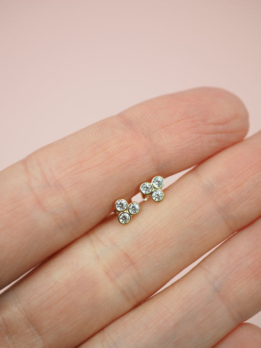 585 Gold Ohrstecker Trois Points