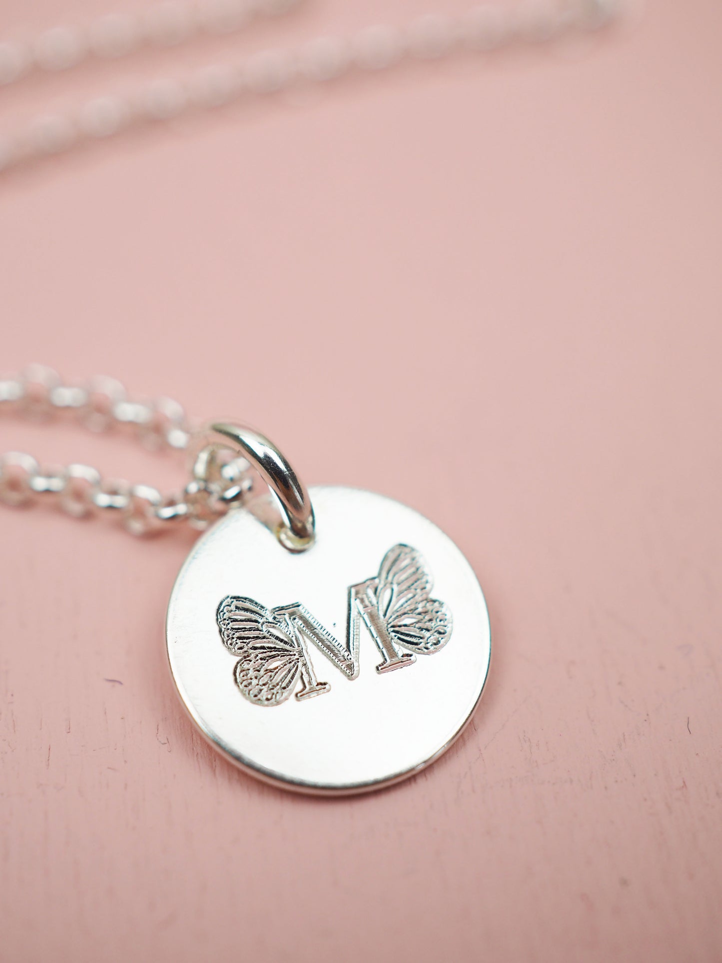 Kette mit Schmetterling Buchstabe 925 Sterlingsilber