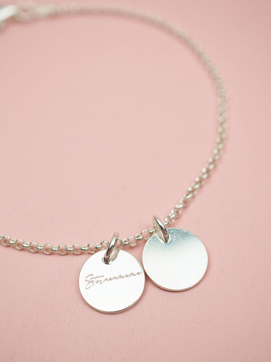 Sternenmama Armband mit Gravur Plättchen 925 Sterlingsilber