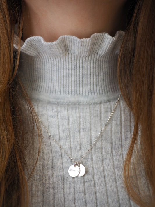 Sternenmama Kette mit Gravur Plättchen 925 Sterlingsilber