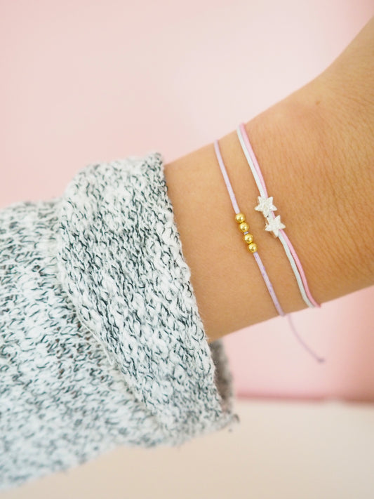 2 Sternenkinder Armband Macramée doppelt