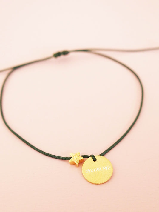 Sternenkind Armband mit Stern & Gravur Macramée