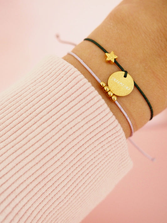 Sternenkind Armband mit Stern & Gravur Macramée