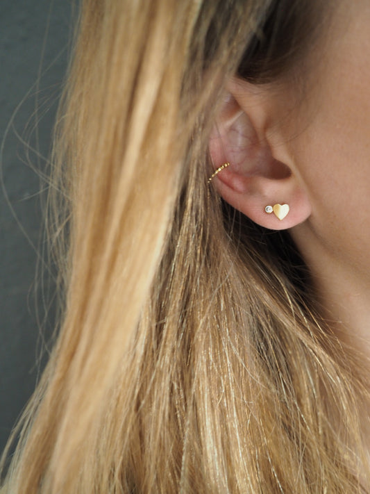 333 Gold Ohrstecker Minimalistisch mit Zirkonia