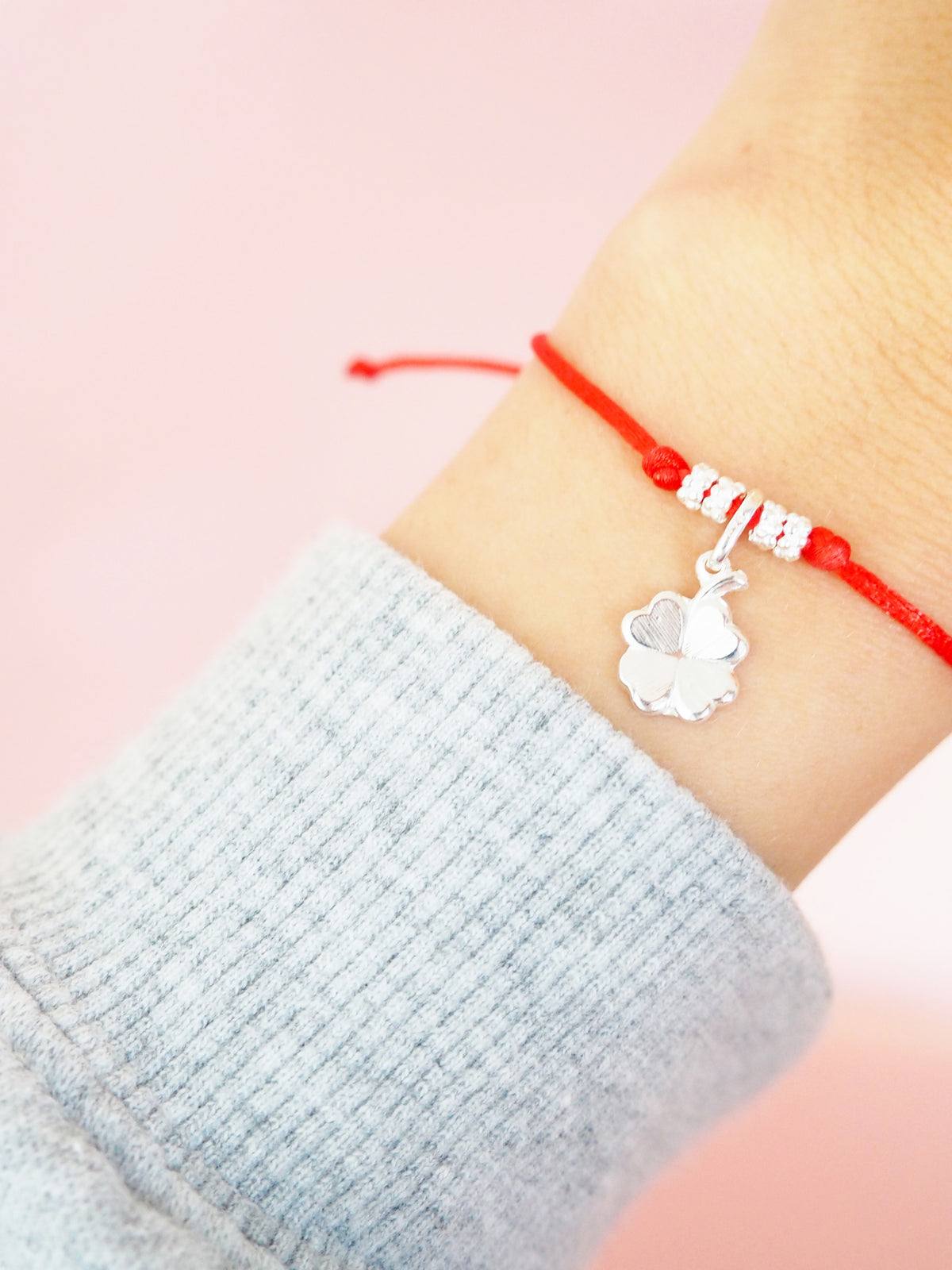 Glücksklee Armband 925 Sterlingsilber