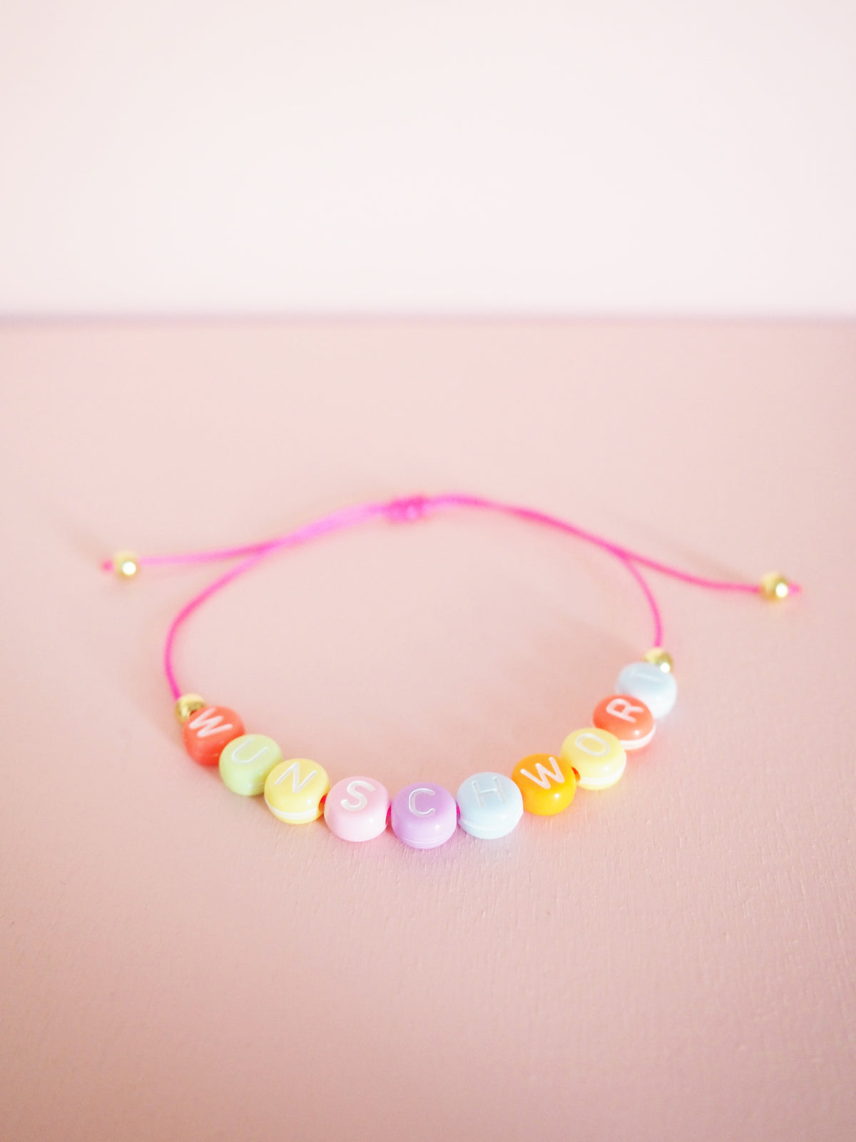 Wunschwort Armband Rainbow 925 Sterlingsilber vergoldet