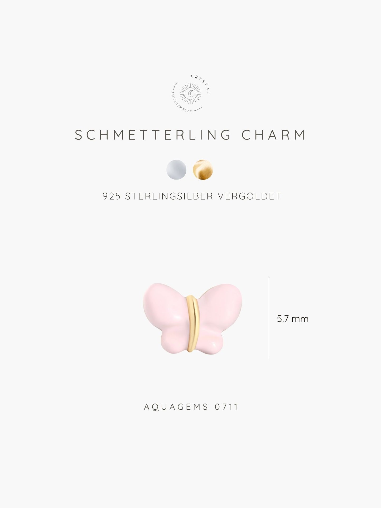Schmetterling Armband  MIRACLE CANDY COLLECTION - 925 Sterlingsilber vergoldet