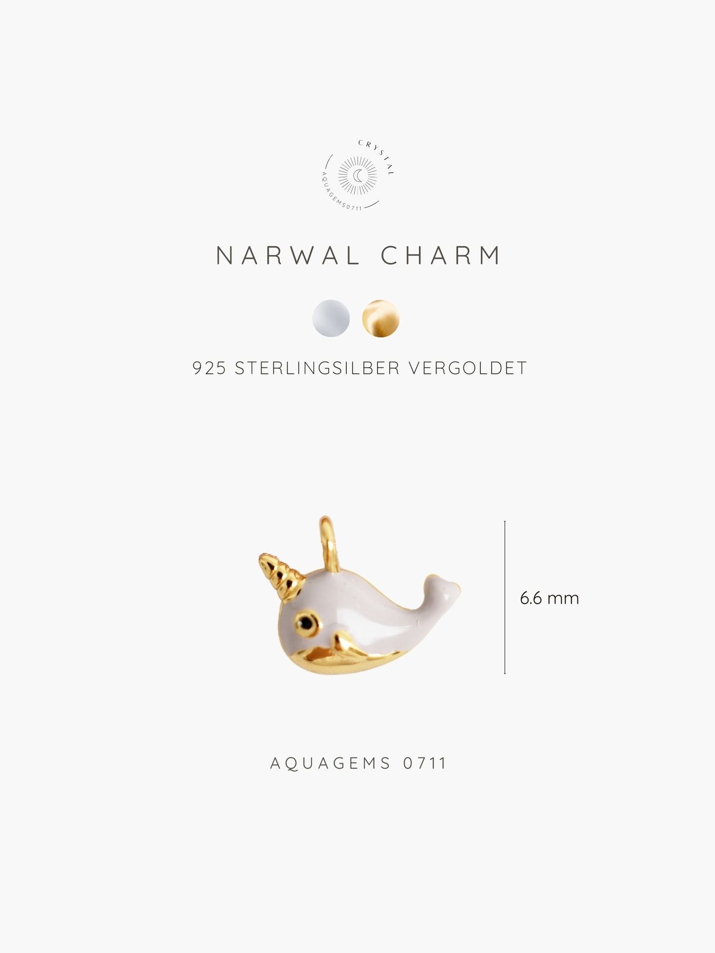 Narwal Armband  MIRACLE CANDY COLLECTION - 925 Sterlingsilber vergoldet