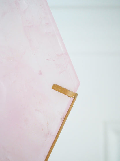 Rosenquarz Diamant auf Halter ca. 24x8 cm - aus Madagascar HIGH QUALITY