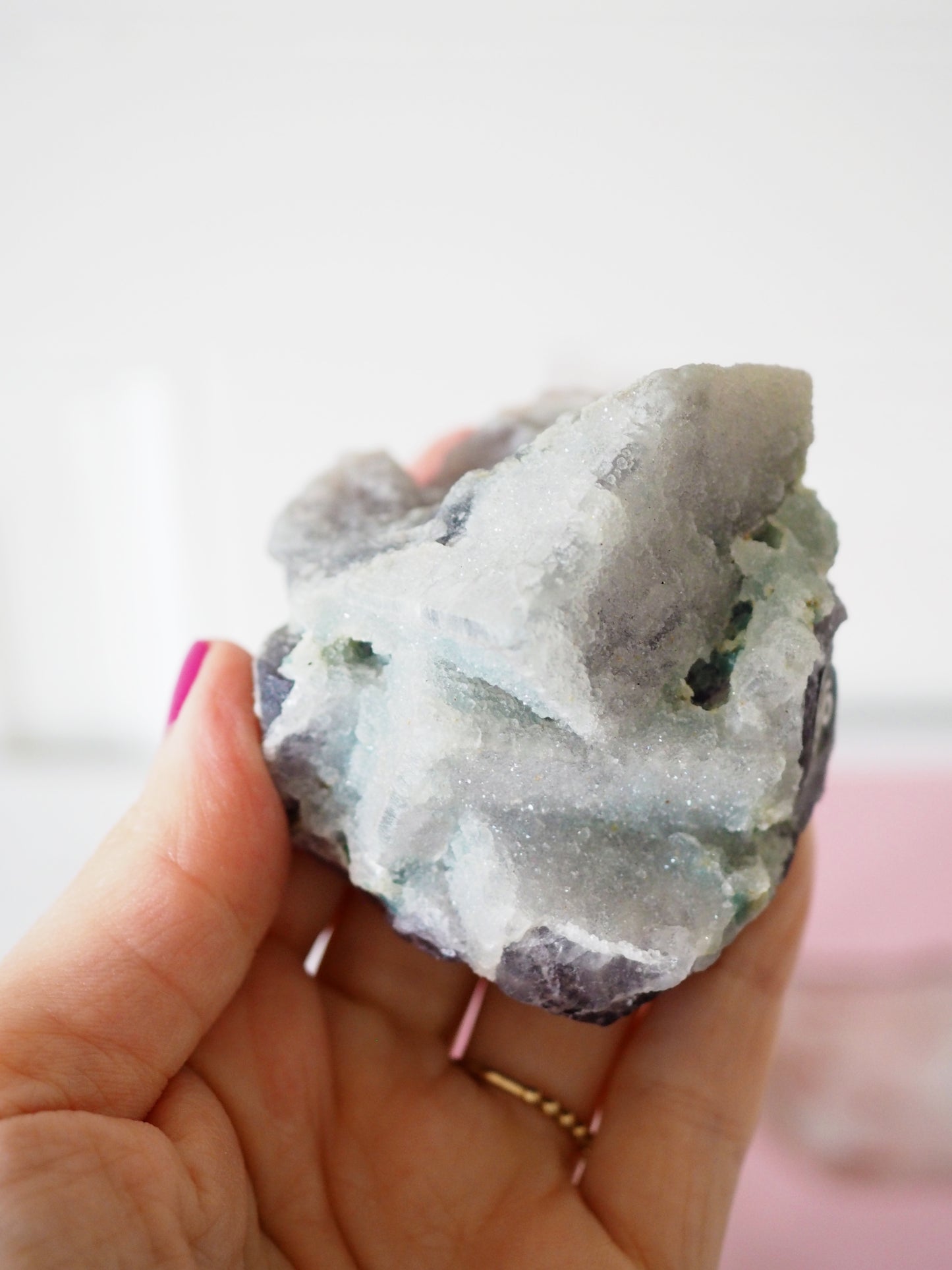 Sparkly Druzy Sugar Fluorit [96] ca. 6cm- aus Fujian China RARE