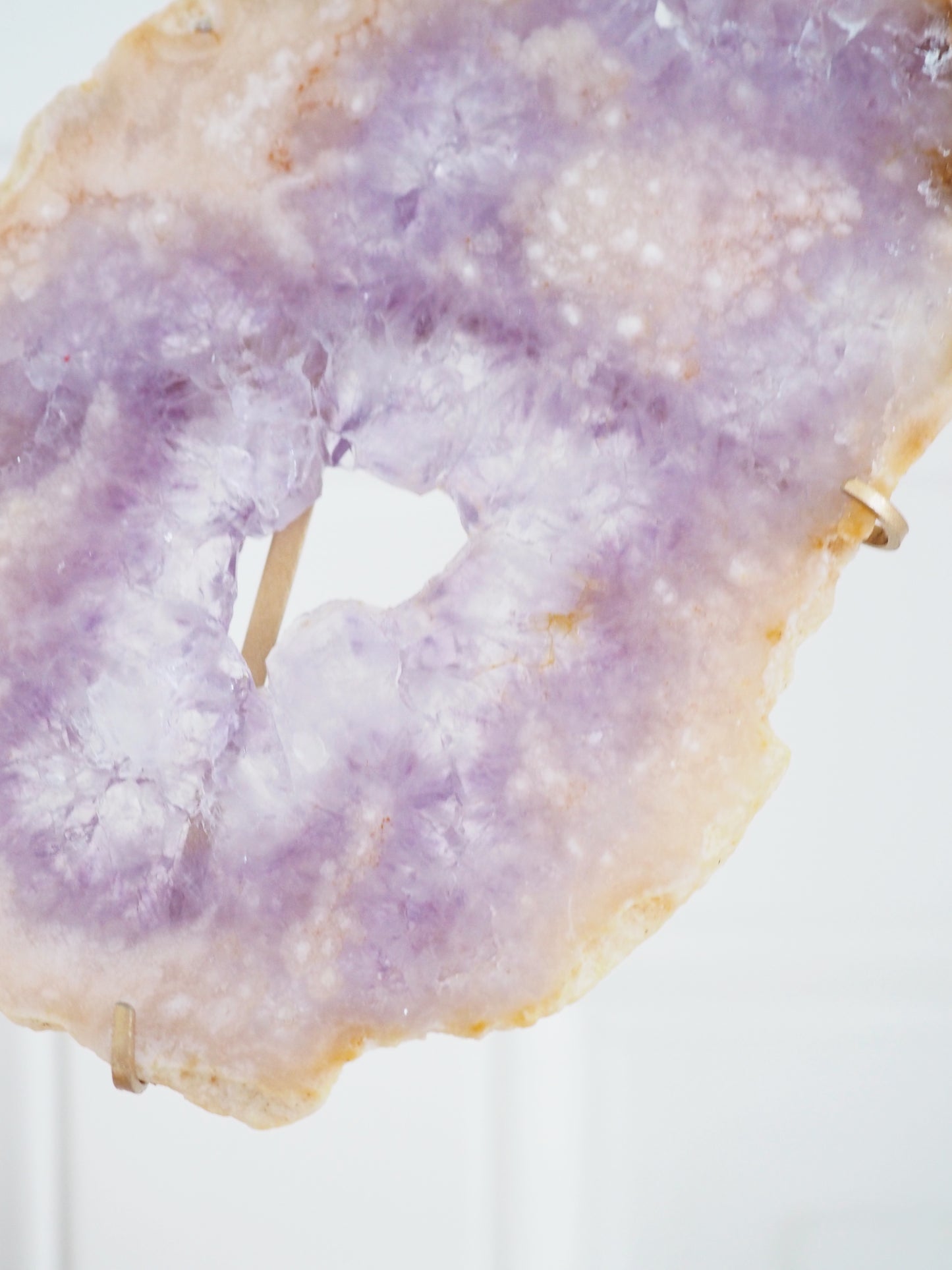 DRUZY Sakura Achat mit Amethyst Schmetterling Flügel auf Halter ca. 27x27 cm - aus Madagascar RARE